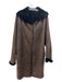 Blue Duck Size L/XL Brown & Black sheep skin Shearling Button Up Suede Coat Brown & Black / L/XL