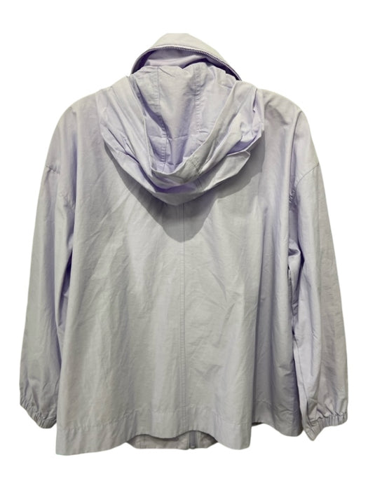 Eileen Fisher Size L Lavender Organic Cotton Blend Pockets Hood Jacket Lavender / L