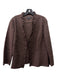 Lafayette 148 Size 14 Brown Cotton Ruffle Front Hook & Eye Pleated Jacket Brown / 14