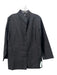 Eileen Fisher Size L Black Silk Button Up Mock Neck Taffeta Top Black / L