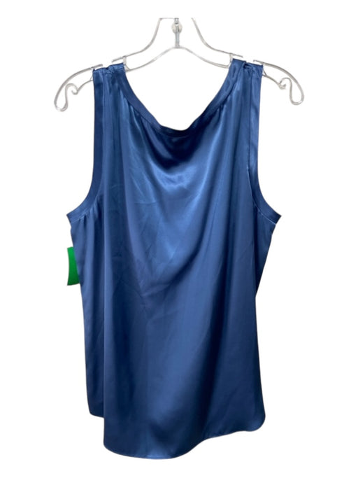 Lafayette 148 Size XL Blue Silk Sleeveless Scoop Neck Top Blue / XL