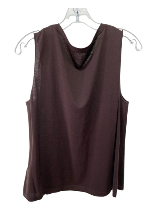 Lafayette 148 Size 12 Brown Cotton Sleeveless Scoop Neck Top Brown / 12