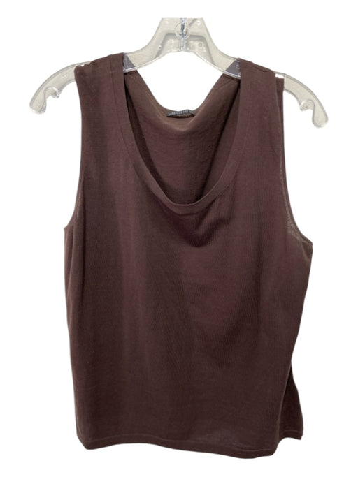 Lafayette 148 Size 12 Brown Cotton Sleeveless Scoop Neck Top Brown / 12