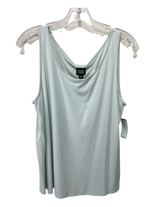 Eileen Fisher Size L Mint Green Silk Sleeveless Scoop Neck Top Mint Green / L