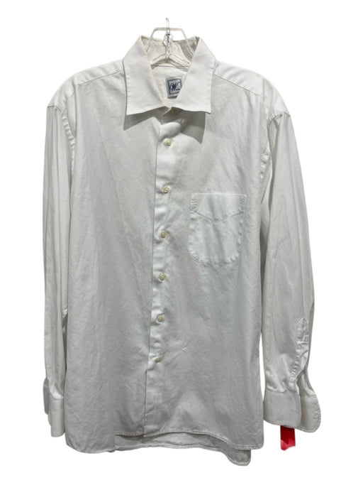 Webb Ltd Size 16.5 White Cotton Solid Button Down Men's Long Sleeve Shirt 16.5