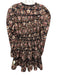 Anna Cate Size XS Black, Red, Brown Cotton Long puff sleeve Abstract Print Dress Black, Red, Brown / XS