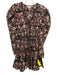 Anna Cate Size XS Black, Red, Brown Cotton Long puff sleeve Abstract Print Dress Black, Red, Brown / XS