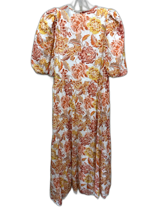 Hyacinth House Size XS White, Orange, Yellow Cotton & Rayon Floral Maxi Dress White, Orange, Yellow / XS