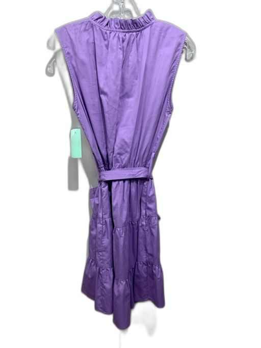 Karina Grimaldi Size M Lavender Cotton Sleeveless V Neck Ruffle Neck Dress Lavender / M