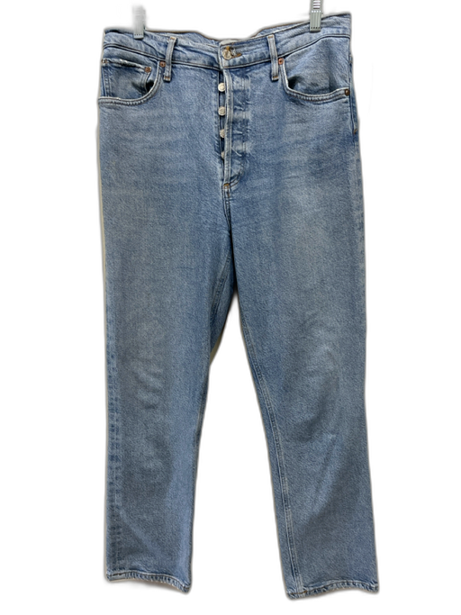 Agolde Size 29 Light Wash Cotton Denim Button Fly 5 Pocket High Waist Jeans Light Wash / 29