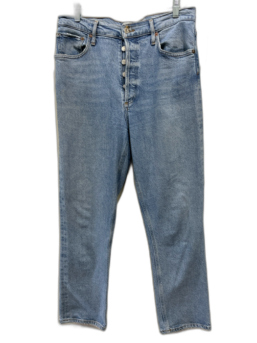 Agolde Size 29 Light Wash Cotton Denim Button Fly 5 Pocket High Waist Jeans Light Wash / 29