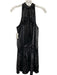 Ramy Brook Size S Black Polyester Halter Neck Shimmer Elastic Waist Fuzzy Dress Black / S