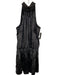 Ramy Brook Size S Black Polyester Halter Neck Shimmer Elastic Waist Fuzzy Dress Black / S