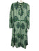 Olivia James the Label Size XS Green & Blue Cotton Botanical Print Dress Green & Blue / XS