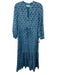 India Collection Emerson Fry Size S Blue & White Cotton Drawstring Waist Dress Blue & White / S