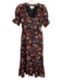 Cleobella Size S Black, Pink & Purple Cotton Short Puff Sleeve U Neck Dress Black, Pink & Purple / S
