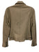 Mauritius Size 6 Khaki Beige Lamb leather Zip Front Zip Pockets Moto Jacket Khaki Beige / 6