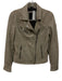 Mauritius Size 6 Khaki Beige Lamb leather Zip Front Zip Pockets Moto Jacket Khaki Beige / 6