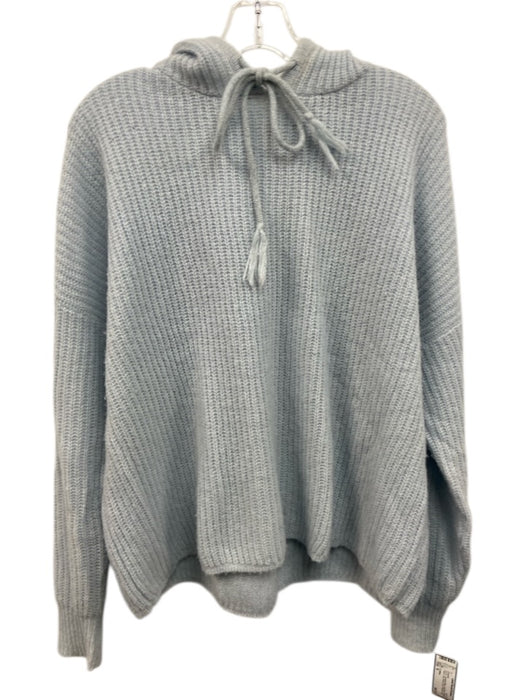 27 Miles Size S Light Blue Missing Fabric Tag Ribbed Knit Hoodie Sweater Light Blue / S