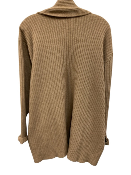 McCulley's Size Est S/M Beige Brown Cashmere Ribbed Knit Open Front Sweater Beige Brown / Est S/M