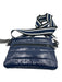 Think Royln Dark Blue & Black Polyester Quilted Zip Top Removable Strap Bag Dark Blue & Black
