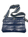 Think Royln Dark Blue & Black Polyester Quilted Zip Top Removable Strap Bag Dark Blue & Black