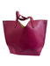 Neiman Marcus Magenta Pink Leather Open Top Two Handles Tassel Detail Tote Bag Magenta Pink