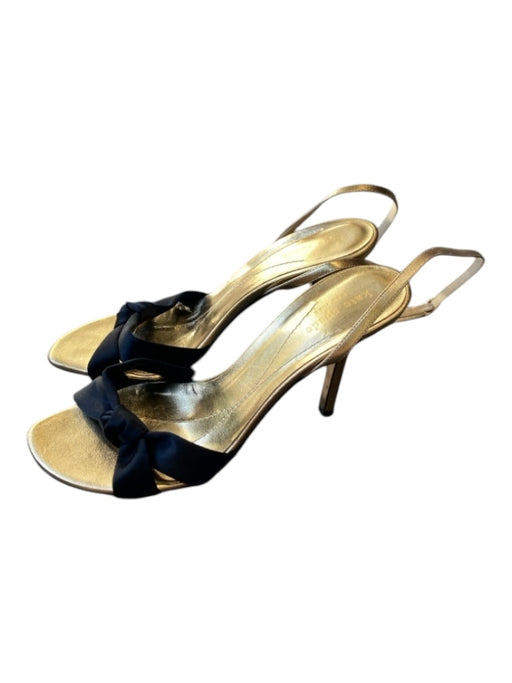 Kate Spade Shoe Size 9 Gold & Black Leather Bow detail Heel Open Toe Shoes Gold & Black / 9