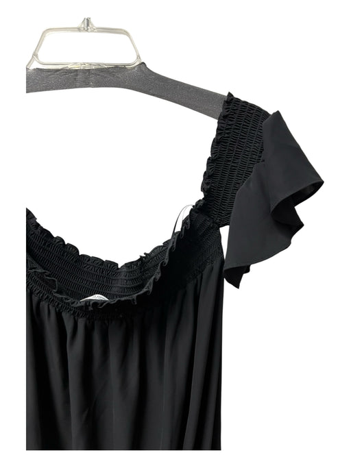 Amanda Up Richard Size Medium Black Polyester Off Shoulder Mini Tiered Dress Black / Medium