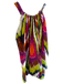 Trina Turk Size Small Multi Silk High Neck Abstract Print Tie Neck Top Multi / Small