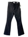 Frame Size 28 Black Cotton Coated Side Zip Flare High Waist Pants Black / 28