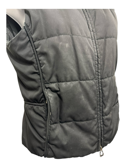 Hermes Size M Black Polyester Down Fill Puffer Zip Up Snap Detail Vest Black / M