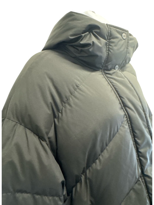 Hermes Size 40 Black Polyester Down Puffer Hood Jacket Black / 40