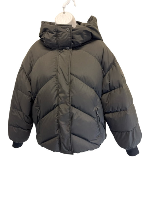 Hermes Size 40 Black Polyester Down Puffer Hood Jacket Black / 40