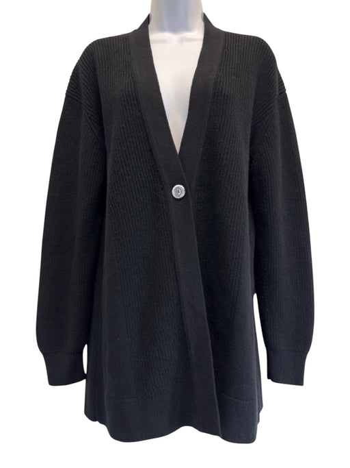 Hermes Size Missing Size Black Missing Fabric Tag Knit 1 Button Cardigan Sweater Black / Missing Size