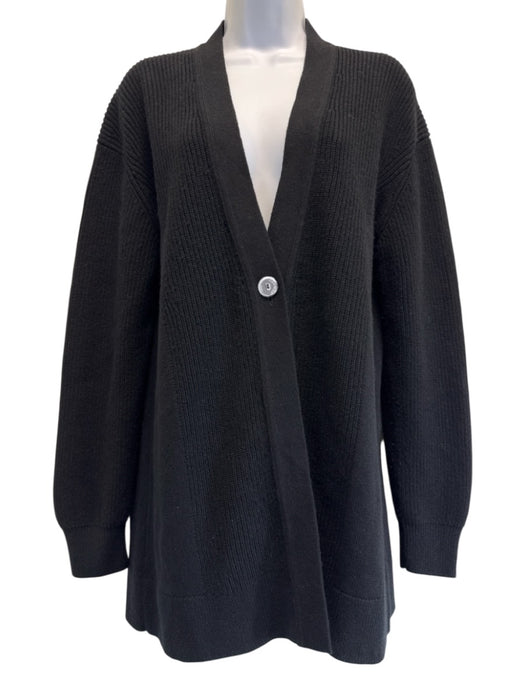 Hermes Size Missing Size Black Missing Fabric Tag Knit 1 Button Cardigan Sweater Black / Missing Size