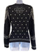 Hermes Size 36 Black & Cream Print Cashmere Blend Dotted Knit Sweater Black & Cream Print / 36