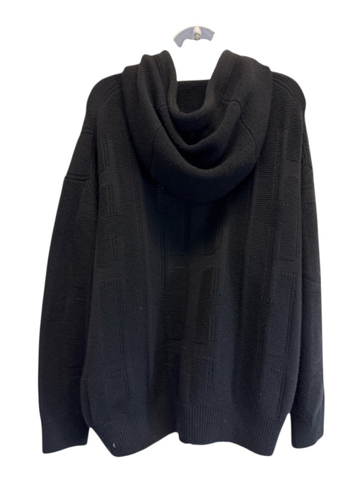 Hermes Size 36 Black Wool Printed Hood Long Sleeve Oversize Sweater Black / 36