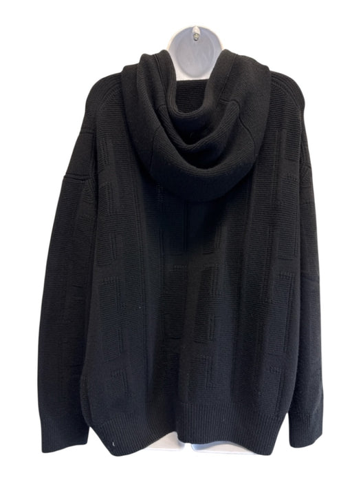 Hermes Size 36 Black Wool Printed Hood Long Sleeve Oversize Sweater Black / 36