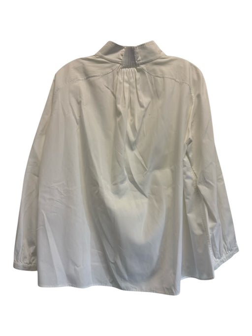 Hermes Size 38/M White Cotton Long Sleeve Half Button Vintage Top White / 38/M