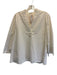 Hermes Size 38/M White Cotton 3/4 Sleeve V Neck 1 Button Vintage Top White / 38/M