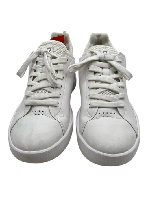 On Cloud Shoe Size 9 White Leather Low Top lace up Sneakers White / 9