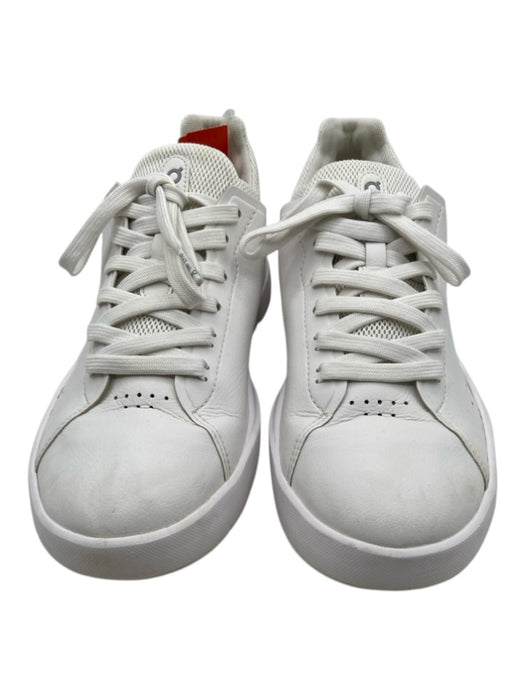 On Cloud Shoe Size 9 White Leather Low Top lace up Sneakers White / 9