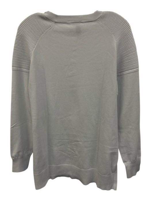 Sweaty Betty Size M White Viscose Blend Knit Ribbed Detail Long Sleeve Top White / M