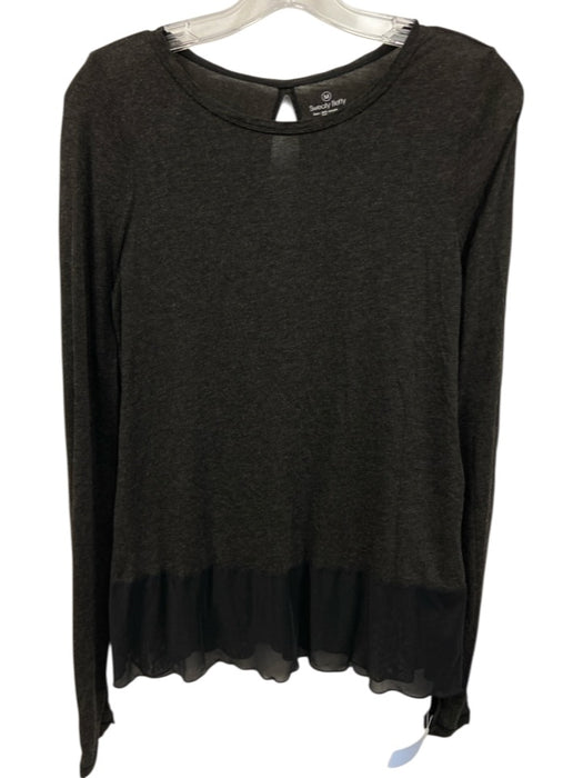 Sweaty Betty Size M Charcoal Black Wool Blend Heathered Long Sleeve Athletic Top Charcoal Black / M