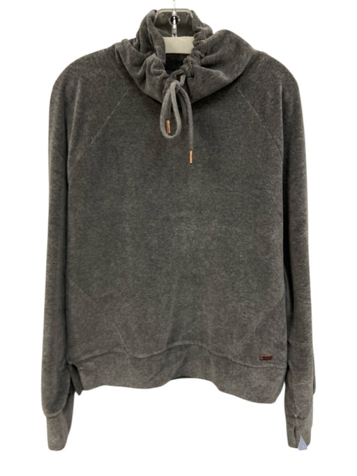 Sweaty Betty Size M Gray Polyester Blend Ribbed High Neck Velour Sweater Gray / M