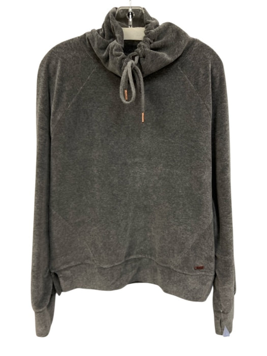 Sweaty Betty Size M Gray Polyester Blend Ribbed High Neck Velour Sweater Gray / M
