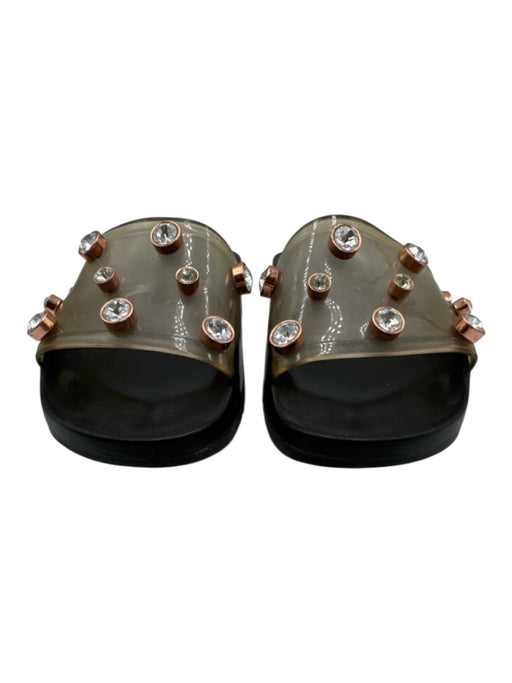 Sophia Webster Shoe Size 37 Black & Multi Rubber Crystal Embellishments Sandals Black & Multi / 37