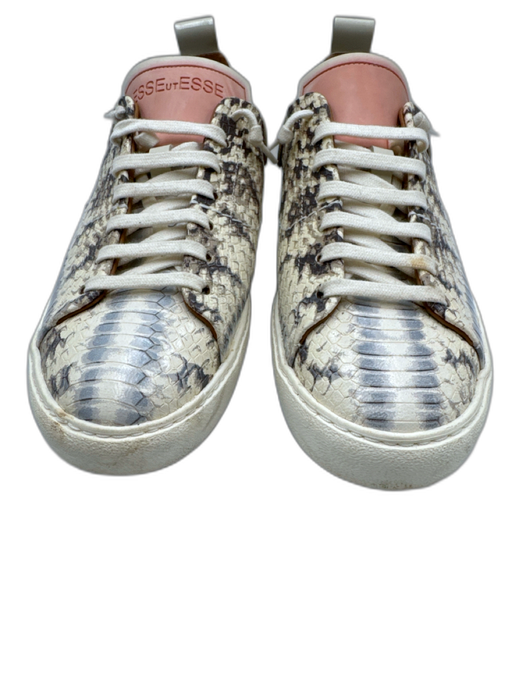 Esse Ut Esse Shoe Size 38 White, Pink & Multi Leather Snakeskin print Sneakers White, Pink & Multi / 38