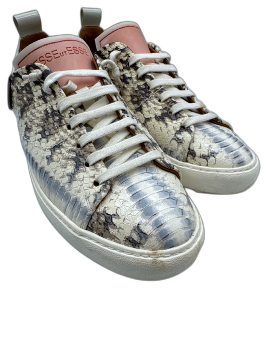 Esse Ut Esse Shoe Size 38 White, Pink & Multi Leather Snakeskin print Sneakers White, Pink & Multi / 38